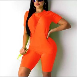 TWO PIECE BIKER SHORT SET